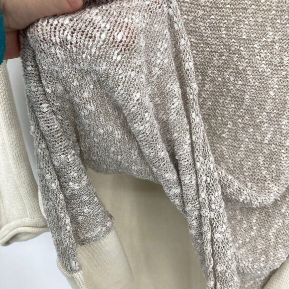 Sundance Vintage Taupe Cream Knit Contrast Light Sweater Top Small Minimal - Picture 4 of 7